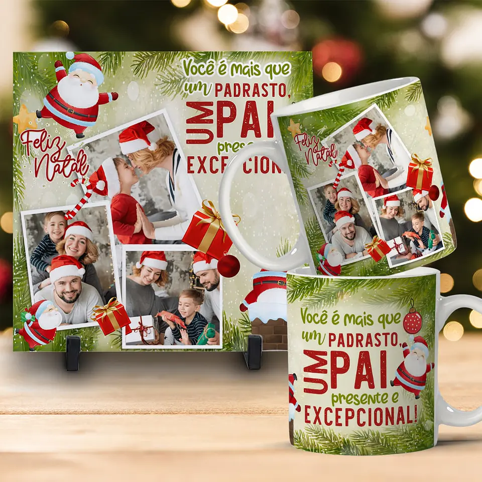 Kit Combo de Natal: Caneca + Azulejo Personalizado 8