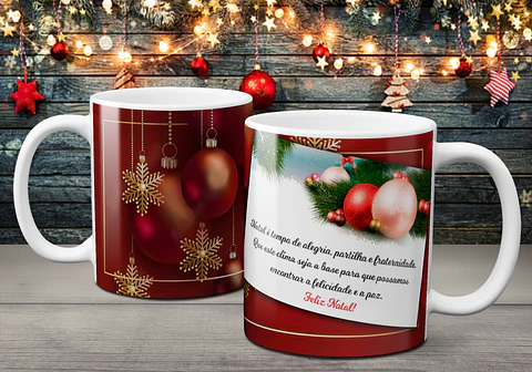 Coleção Canecas Com Mensagens De Natal