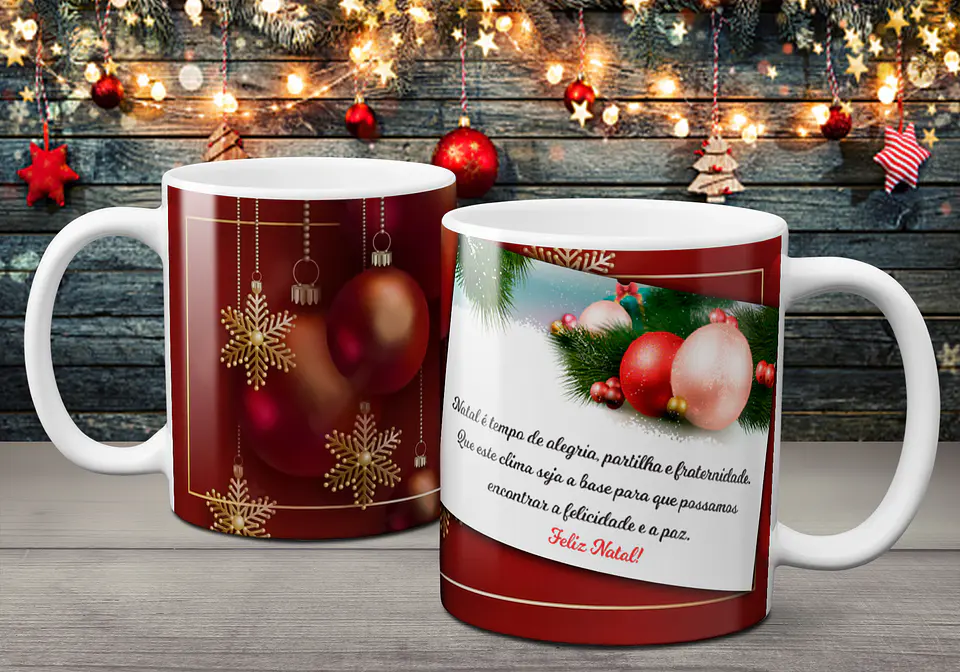 Coleção Canecas Com Mensagens De Natal 1