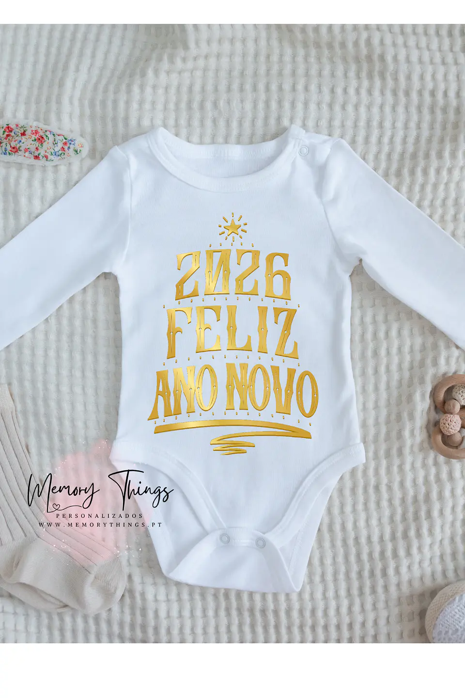 Body de Bebé Ano Novo 2026 em Portugal e Europa | 100% Algodão e Envio Rápido 4