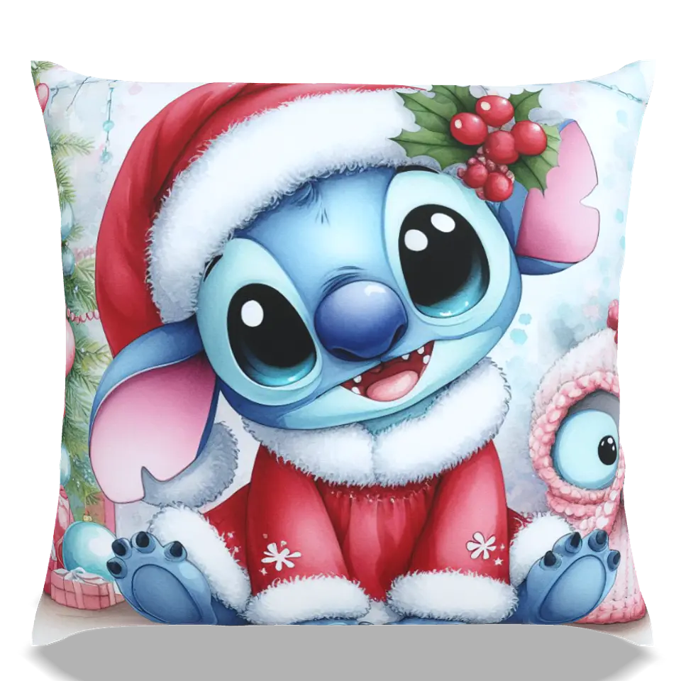 Almofadas Stitch Natal em Portugal e Europa | Decoração Artesanal com Impressão DTF UV de Alta Qualidade 18