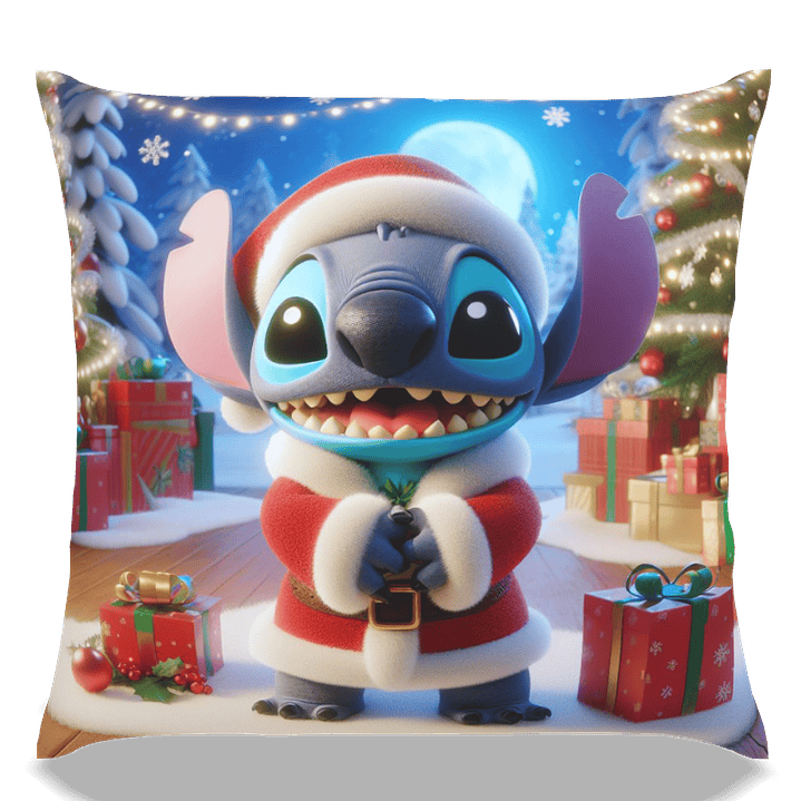 Almofadas Stitch Natal em Portugal e Europa | Decoração Artesanal com Impressão DTF UV de Alta Qualidade 19