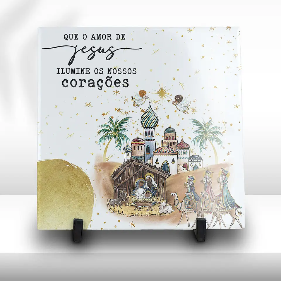 Azulejos Natalícios em Porcelana Made in Portugal | Decoração Sagrada Família e Presépio | Envio para Europa 3