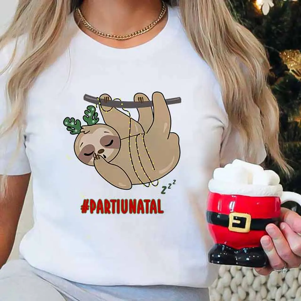 Coleção T-shirts Preguiças De Natal 4