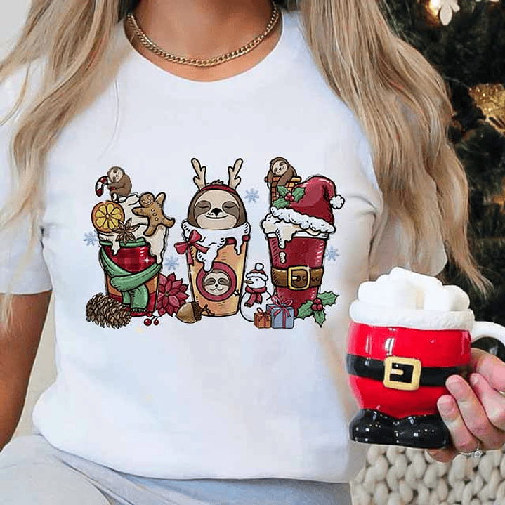 Coleção T-shirts Preguiças De Natal 6