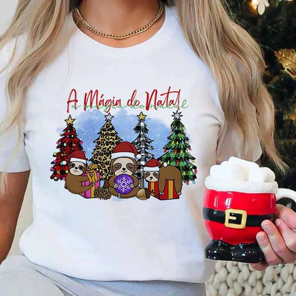 Coleção T-shirts Preguiças De Natal 1