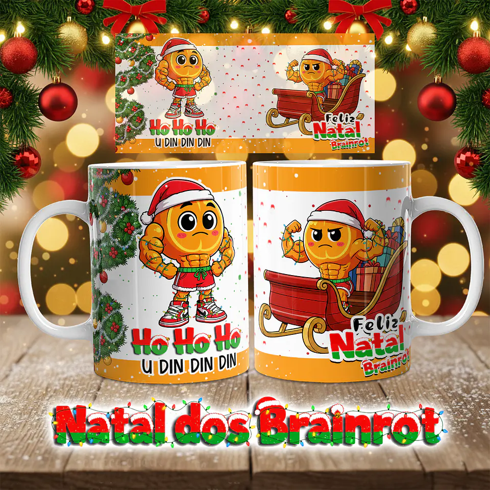 A Coleção Mais Divertida deste Natal: Canecas Brainrot! 8