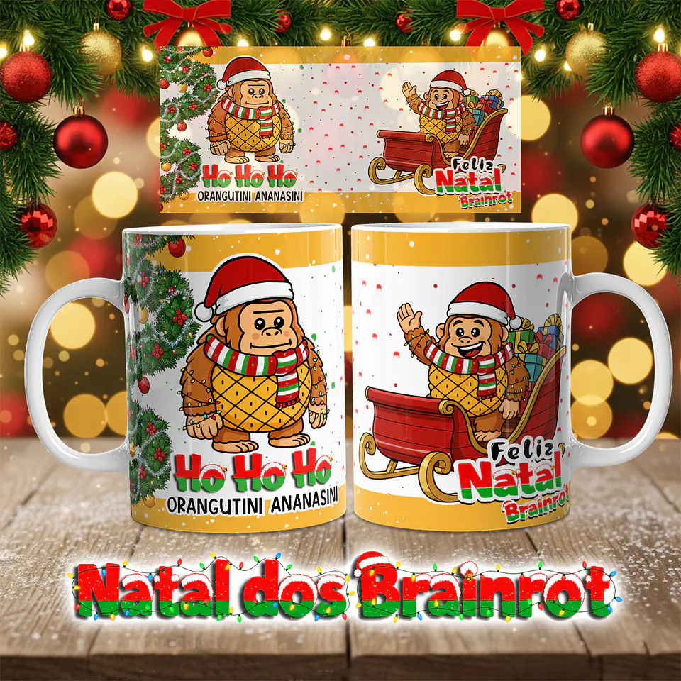 A Coleção Mais Divertida deste Natal: Canecas Brainrot! 14