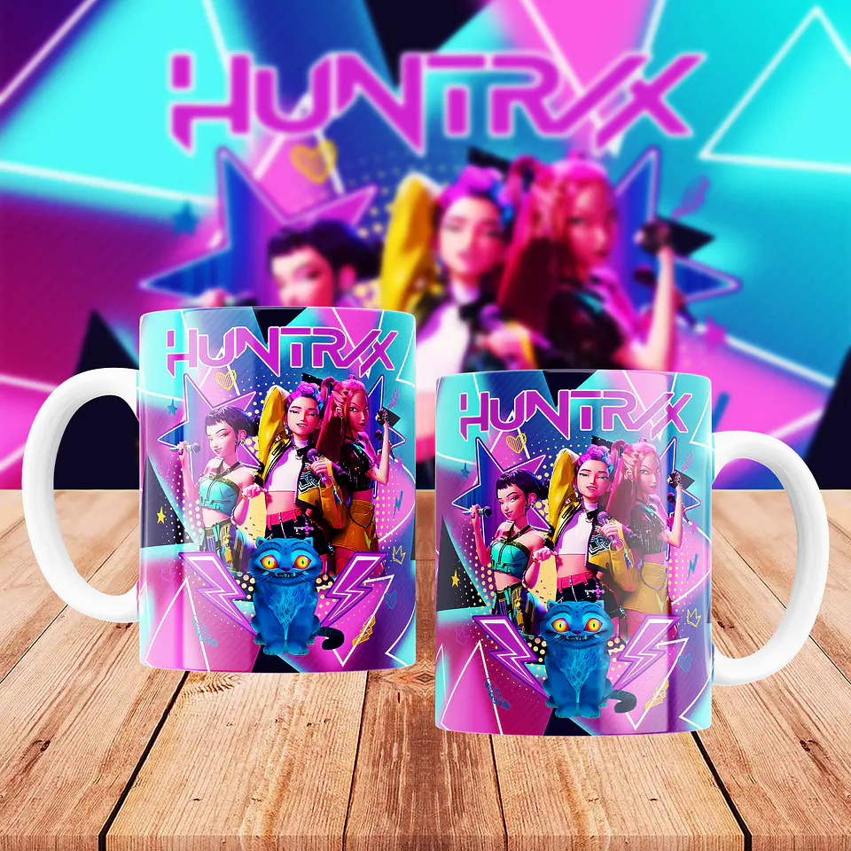 Canecas K-POP Fantasia: HUNTRX & SAIA BOYS – O Seu Axé Vibrante para o Dia! 4