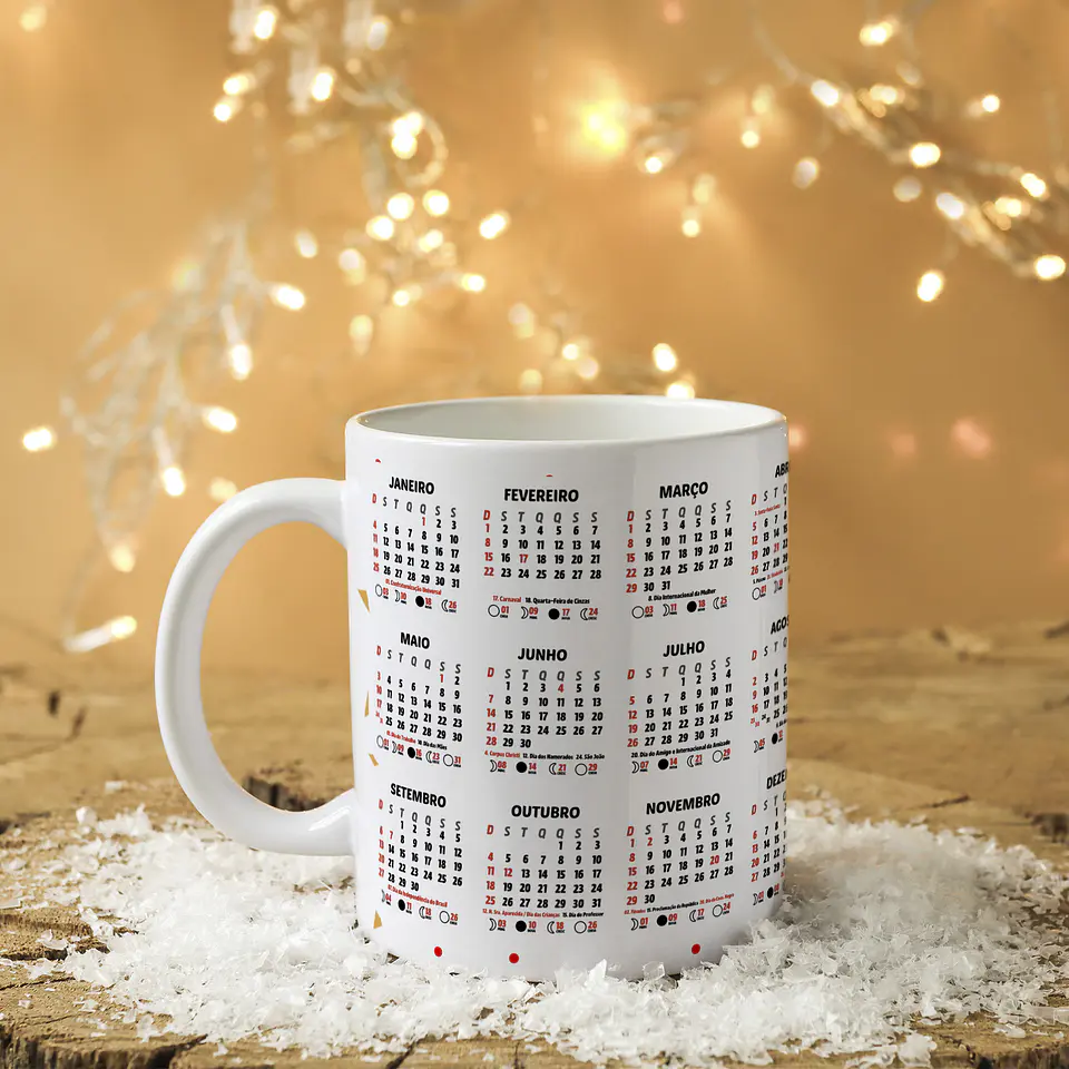 Caneca 2025 Com calendário 2026 16