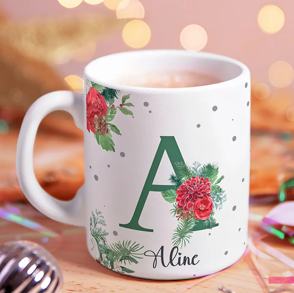 Caneca Inicial & Flores 1