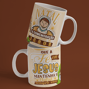 Caneca A Verdadeira Luz e Sentido do Natal em Porcelana!