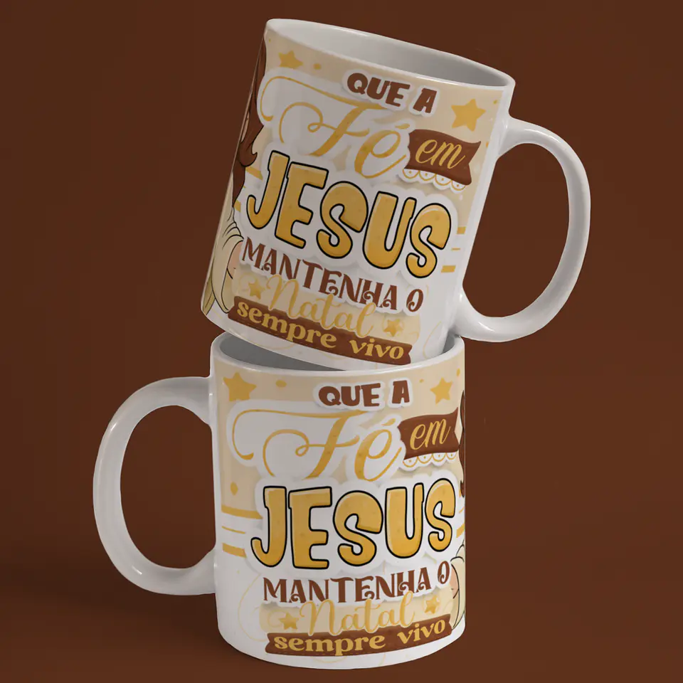 Caneca A Verdadeira Luz e Sentido do Natal em Porcelana! 2