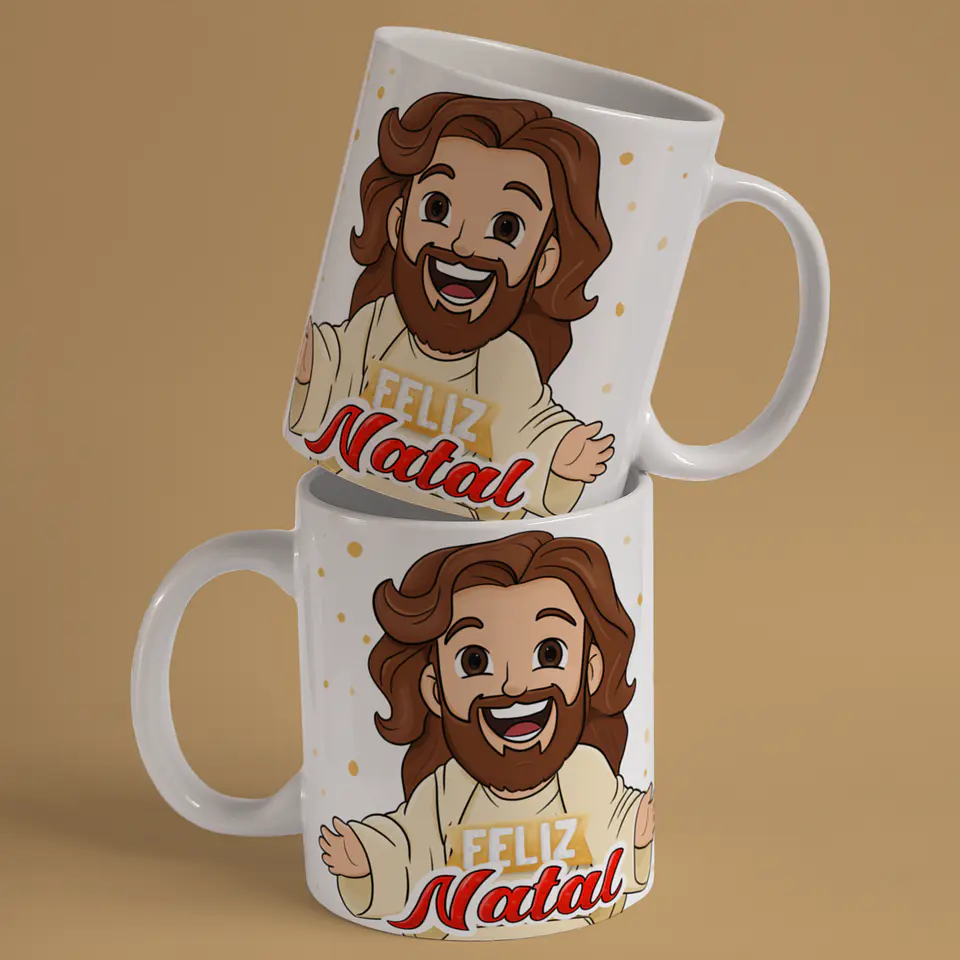 Caneca A Verdadeira Luz e Sentido do Natal em Porcelana! 6