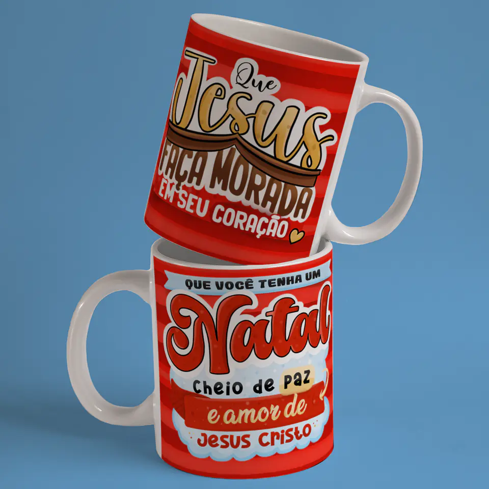 Caneca A Verdadeira Luz e Sentido do Natal em Porcelana! 8