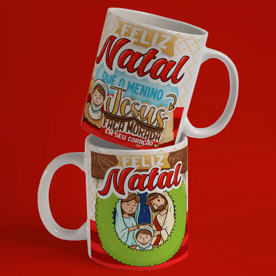 Caneca A Verdadeira Luz e Sentido do Natal em Porcelana! 9