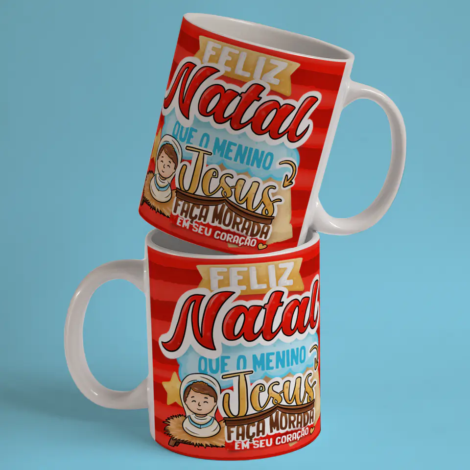 Caneca A Verdadeira Luz e Sentido do Natal em Porcelana! 10