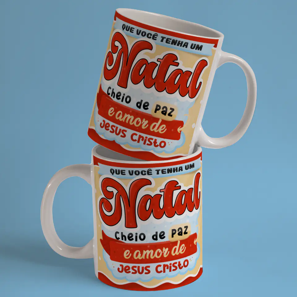 Caneca A Verdadeira Luz e Sentido do Natal em Porcelana! 11