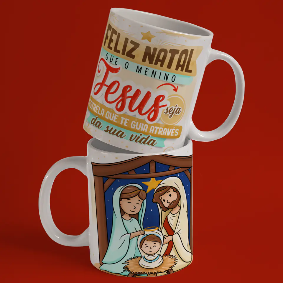 Caneca A Verdadeira Luz e Sentido do Natal em Porcelana! 12