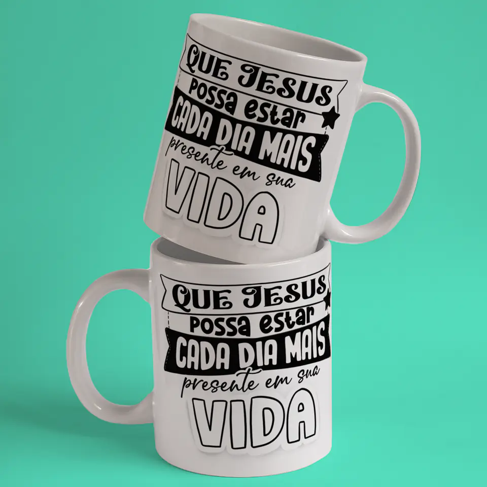 Caneca A Verdadeira Luz e Sentido do Natal em Porcelana! 16