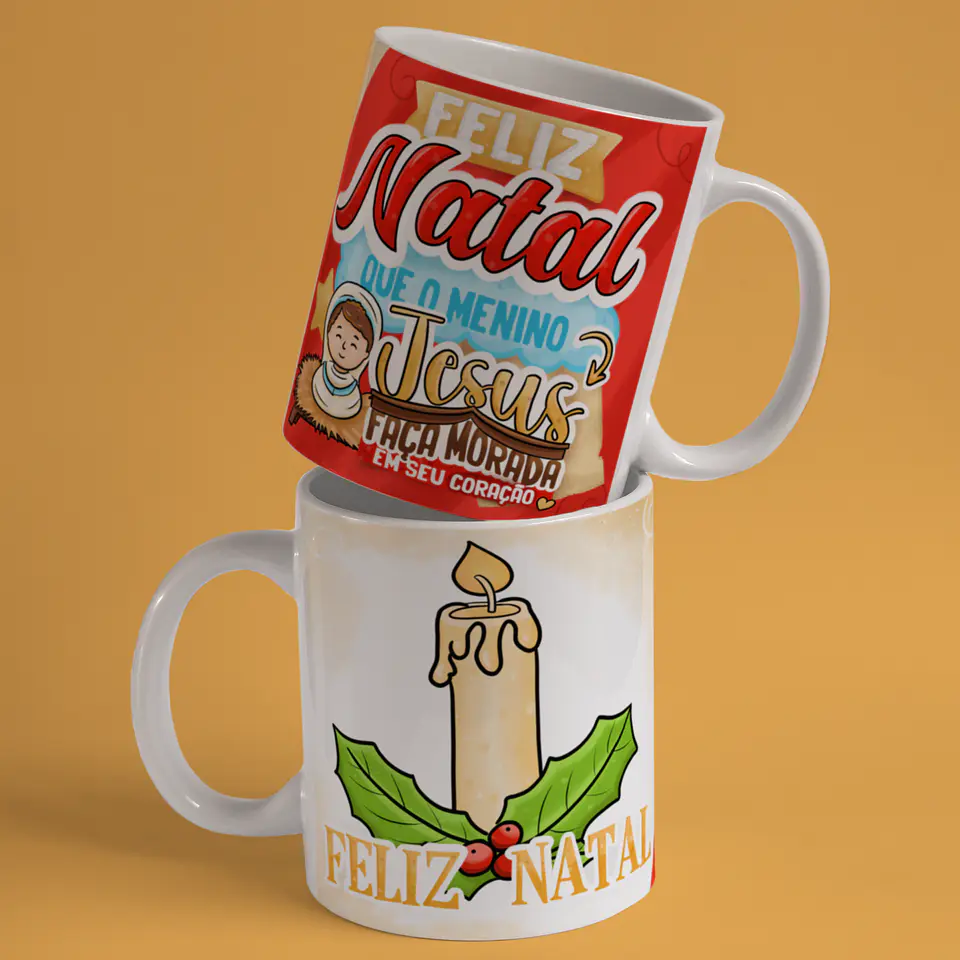 Caneca A Verdadeira Luz e Sentido do Natal em Porcelana! 17