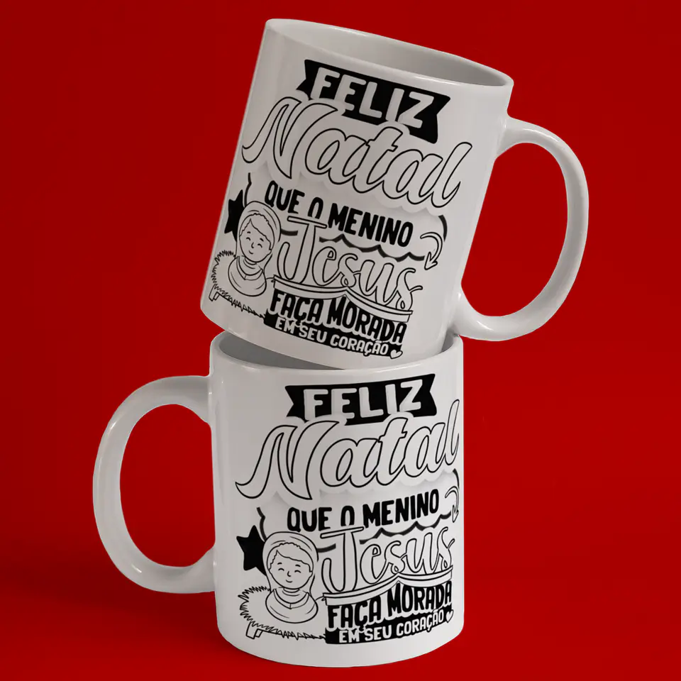 Caneca A Verdadeira Luz e Sentido do Natal em Porcelana! 18