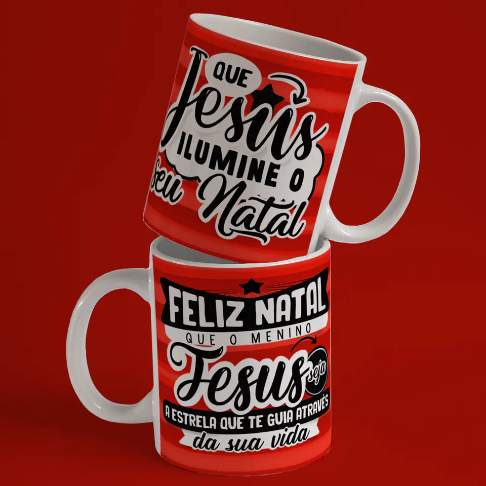 Caneca A Verdadeira Luz e Sentido do Natal em Porcelana! 19