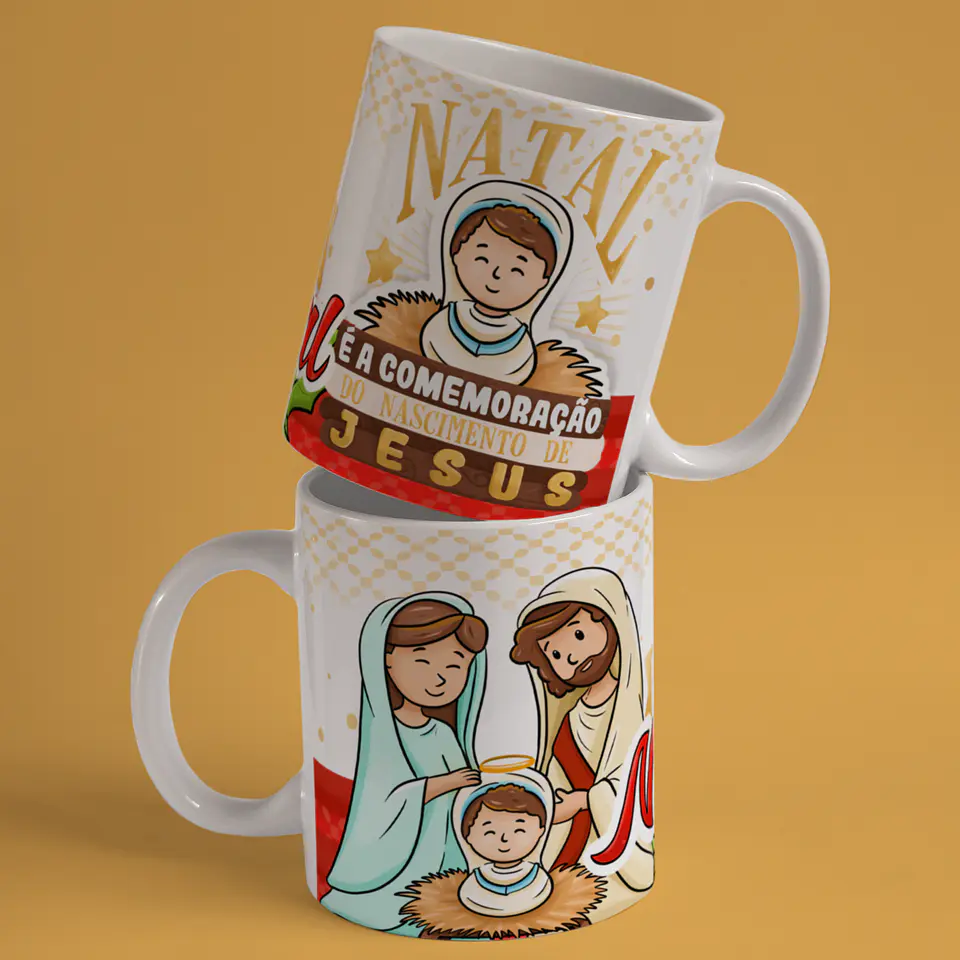 Caneca A Verdadeira Luz e Sentido do Natal em Porcelana! 20