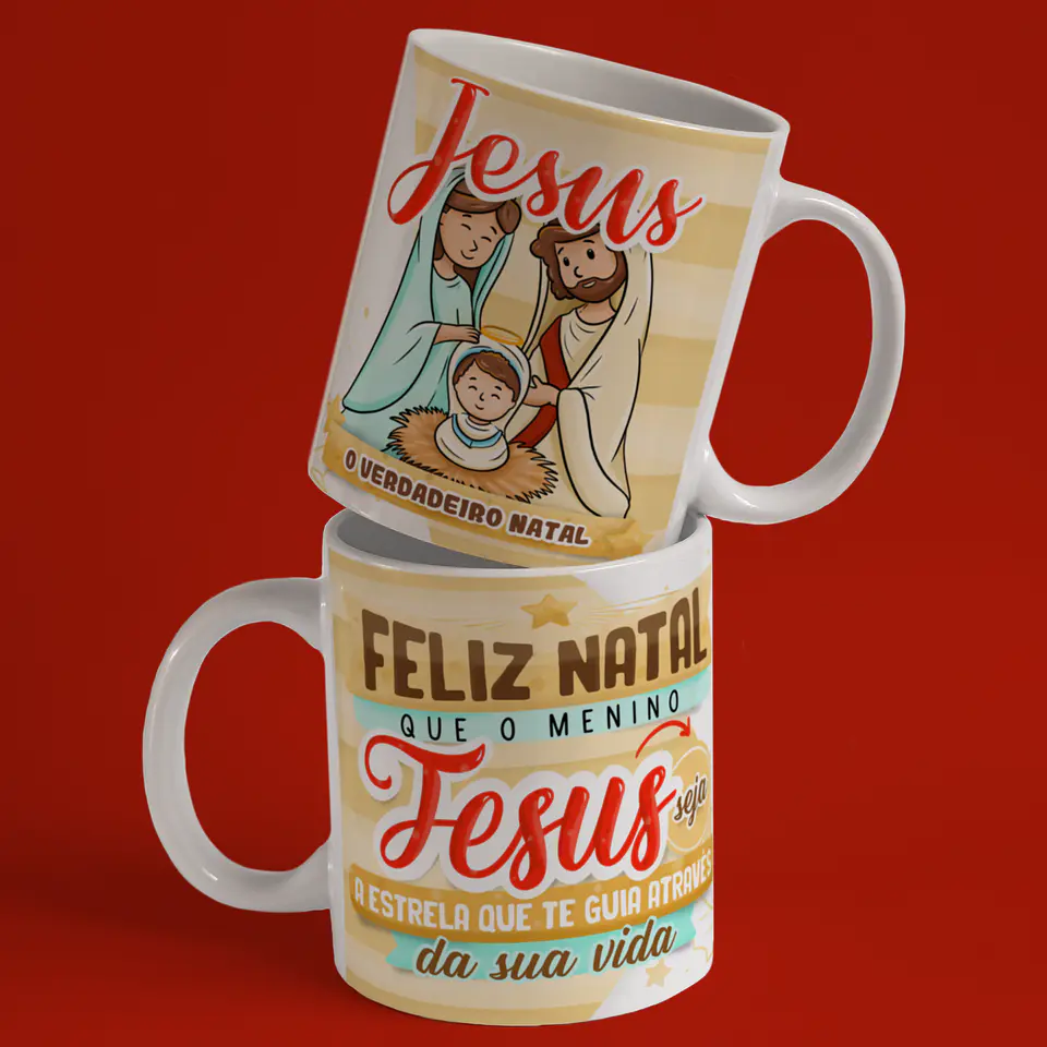 Caneca A Verdadeira Luz e Sentido do Natal em Porcelana! 23