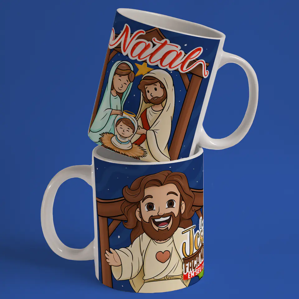 Caneca A Verdadeira Luz e Sentido do Natal em Porcelana! 24