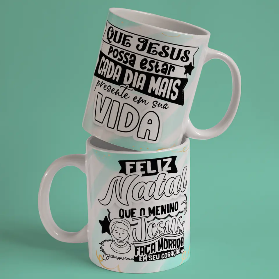 Caneca A Verdadeira Luz e Sentido do Natal em Porcelana! 26