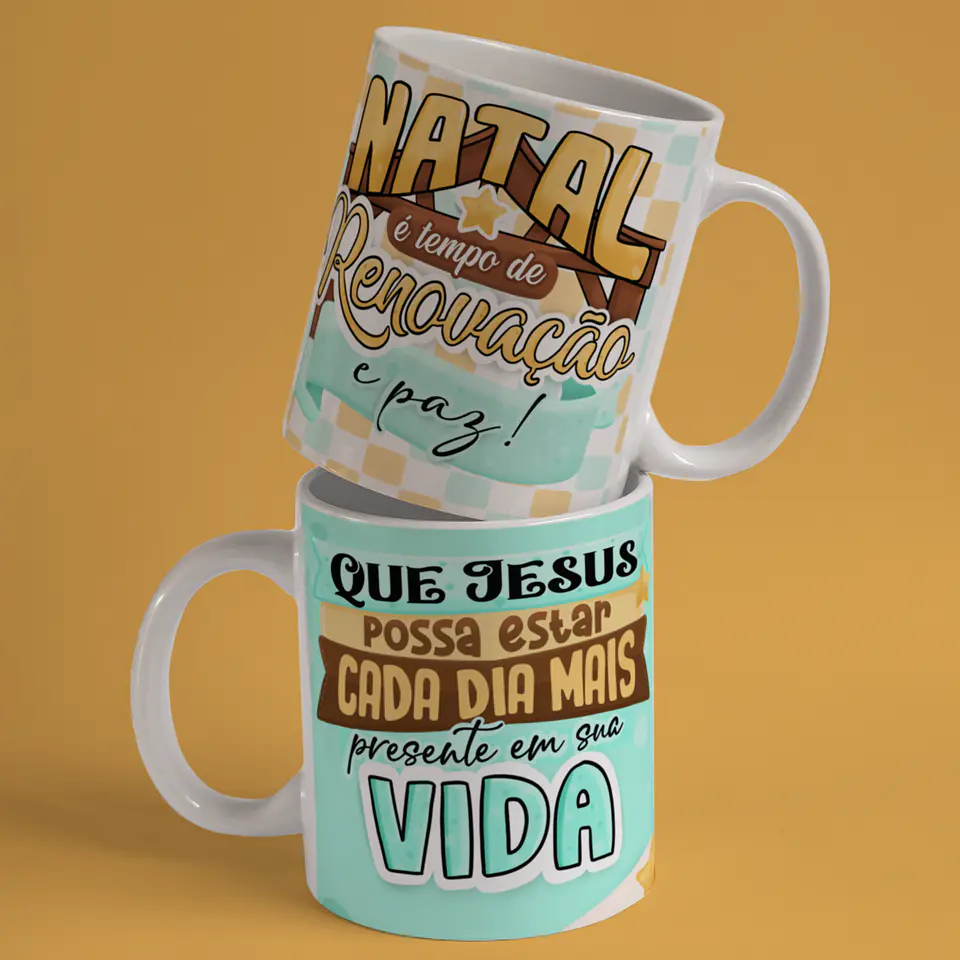 Caneca A Verdadeira Luz e Sentido do Natal em Porcelana! 27