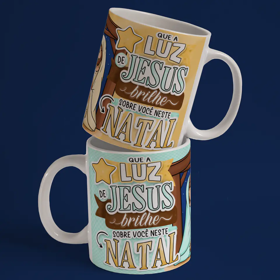 Caneca A Verdadeira Luz e Sentido do Natal em Porcelana! 29