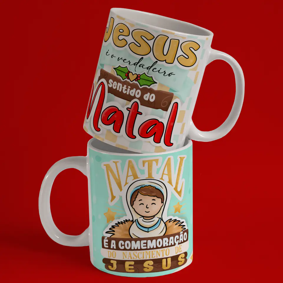 Caneca A Verdadeira Luz e Sentido do Natal em Porcelana! 30