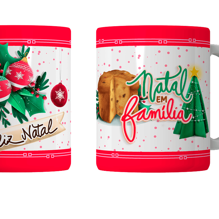 Coleção Completa: Canecas de Natal em Porcelana — Magia, Fé e Família! 1