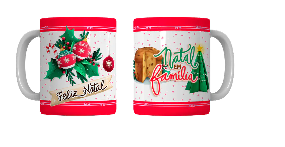 Coleção Completa: Canecas de Natal em Porcelana — Magia, Fé e Família! 1