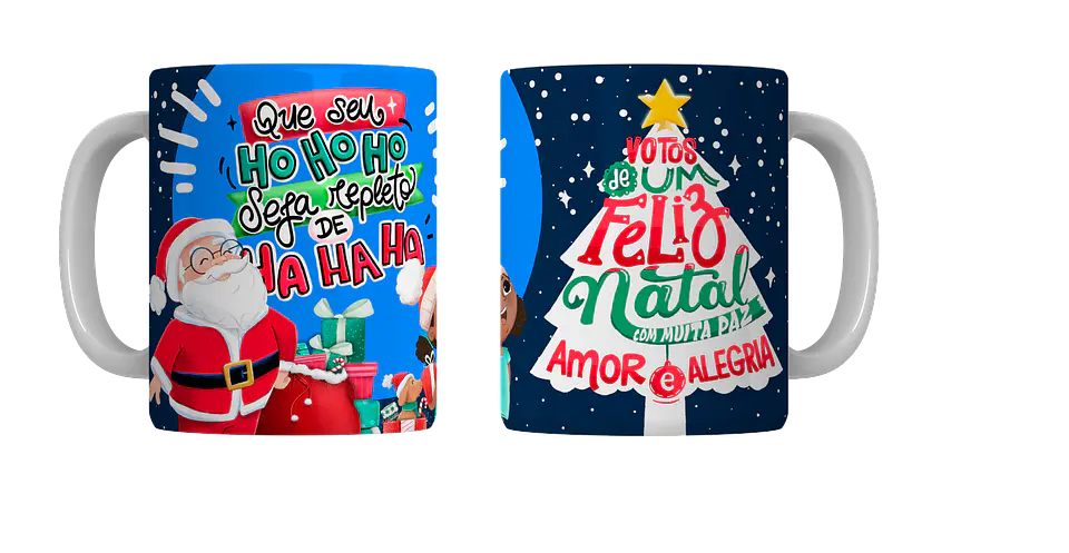 Coleção Completa: Canecas de Natal em Porcelana — Magia, Fé e Família! 2