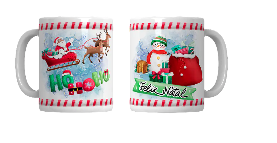Coleção Completa: Canecas de Natal em Porcelana — Magia, Fé e Família! 6