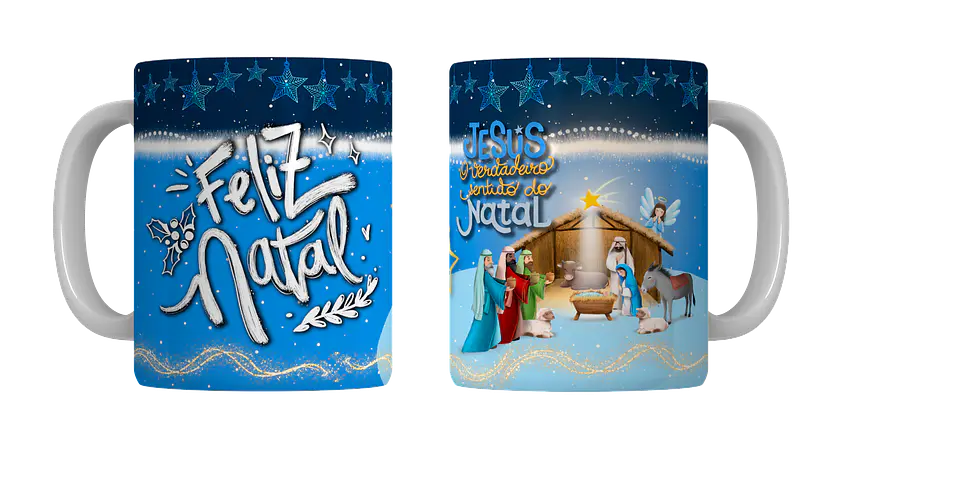 Coleção Completa: Canecas de Natal em Porcelana — Magia, Fé e Família! 11