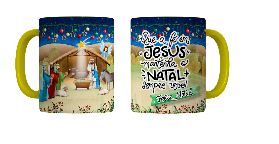 Coleção Completa: Canecas de Natal em Porcelana — Magia, Fé e Família! 14
