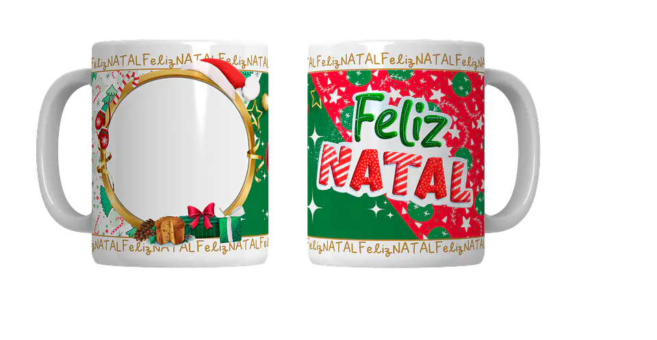 Coleção Completa: Canecas de Natal em Porcelana — Magia, Fé e Família! 15