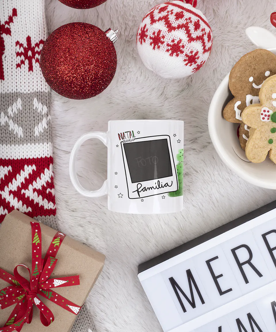 Mega Coleção de Canecas de Natal em Porcelana: Magia, Fé, Amor e HO HO HO! 5