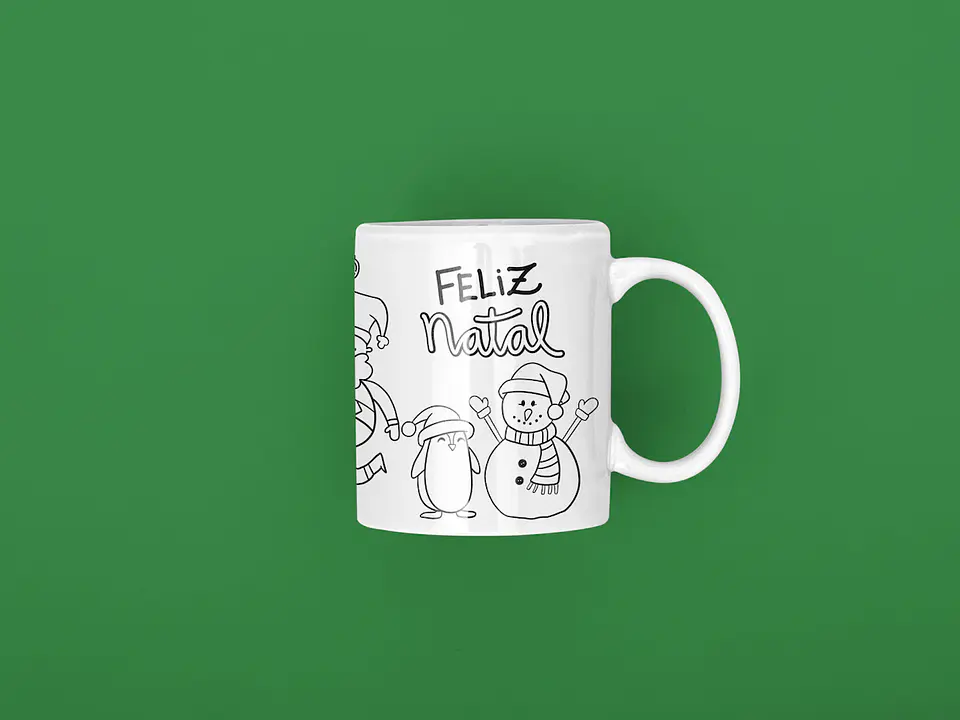 Mega Coleção de Canecas de Natal em Porcelana: Magia, Fé, Amor e HO HO HO! 12
