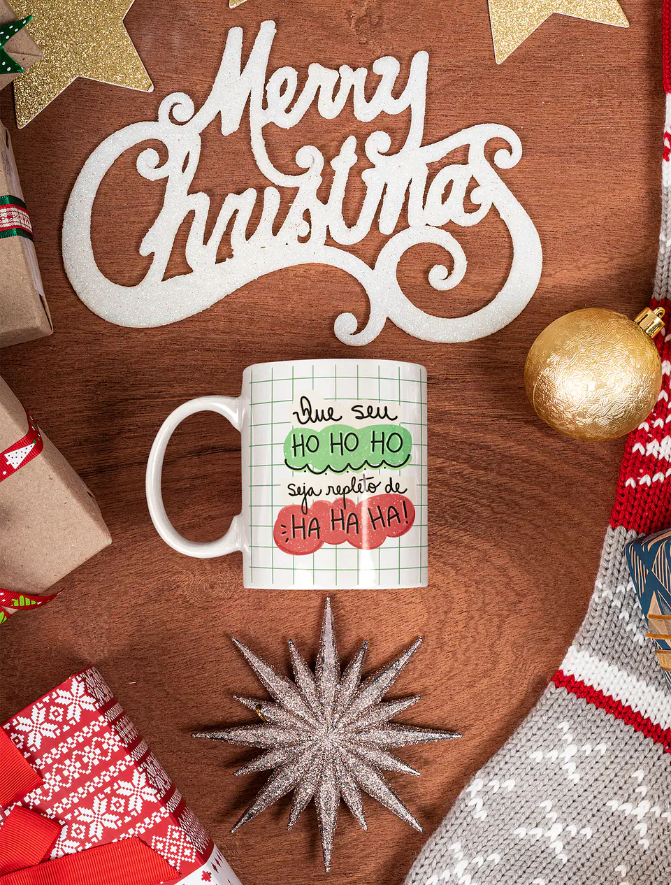 Mega Coleção de Canecas de Natal em Porcelana: Magia, Fé, Amor e HO HO HO! 17