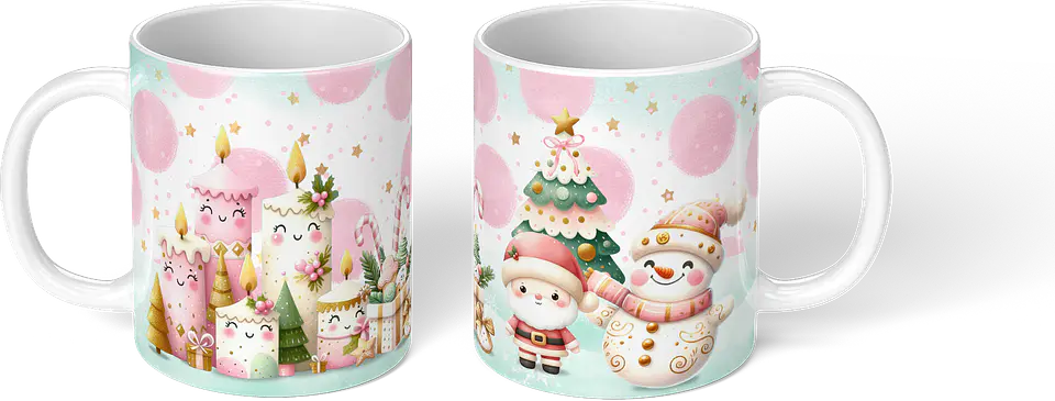 Canecas de Natal Fofinhas em Tons Pastel! 1