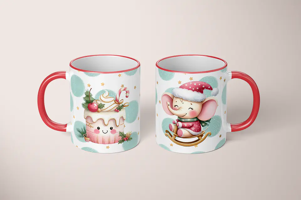 Canecas de Natal Fofinhas em Tons Pastel! 14