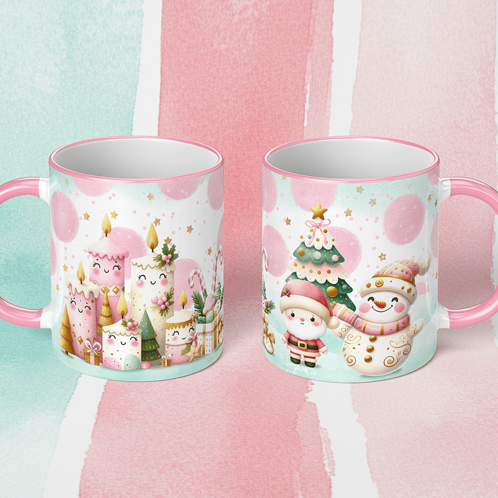 Canecas de Natal Fofinhas em Tons Pastel! 15