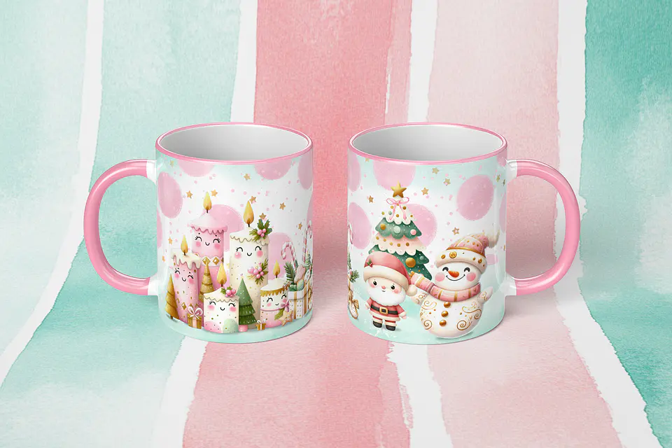 Canecas de Natal Fofinhas em Tons Pastel! 15