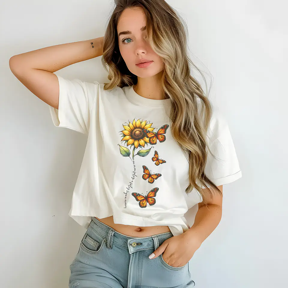 T-Shirts Girassóis & Motivação | Vista a Positividade e Siga a Luz | Envios Europa! 1