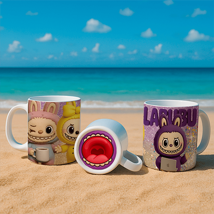 Coleção Caneca Labubu com Bocão - Branca 4